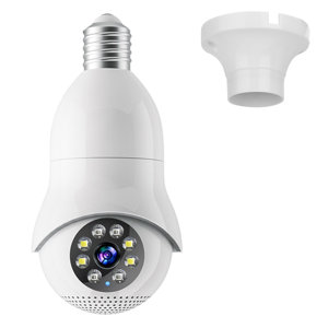 E27 WiFi Bulb Camera 1080P Pan Tilt Security Cam with Night Vision and Siren