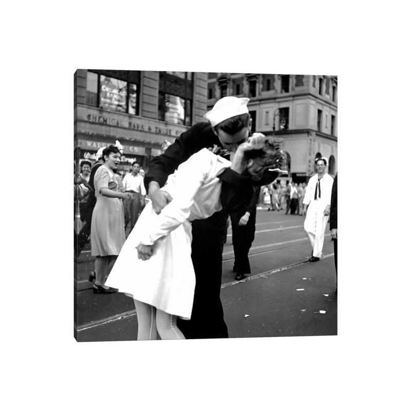 Kissing The War Goodbye - V-J Day In Times Square by Victor Jorgensen - Wrapped Canvas Print