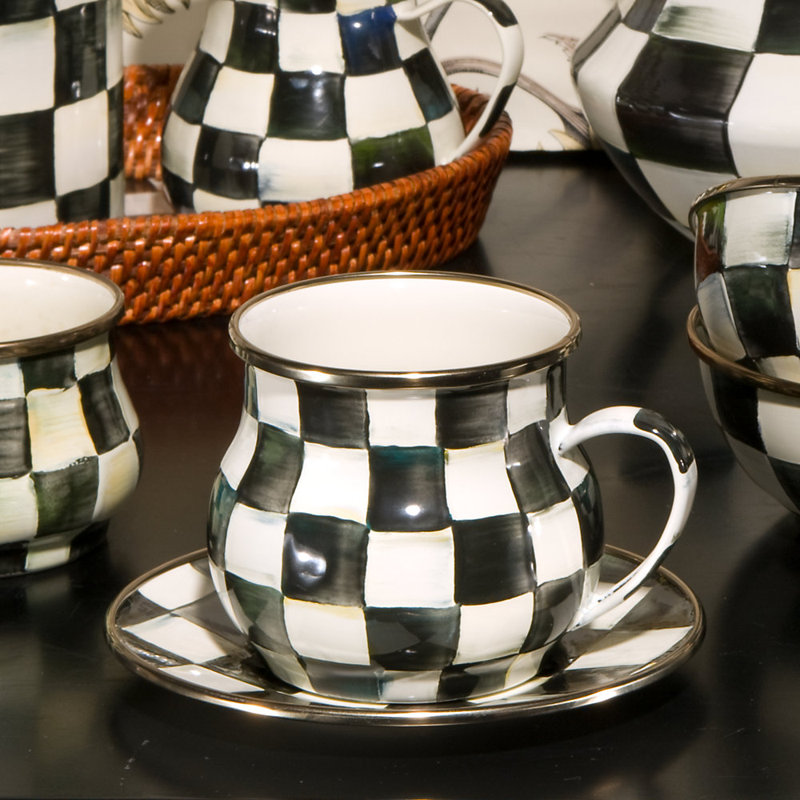 Check Mug, Black/White