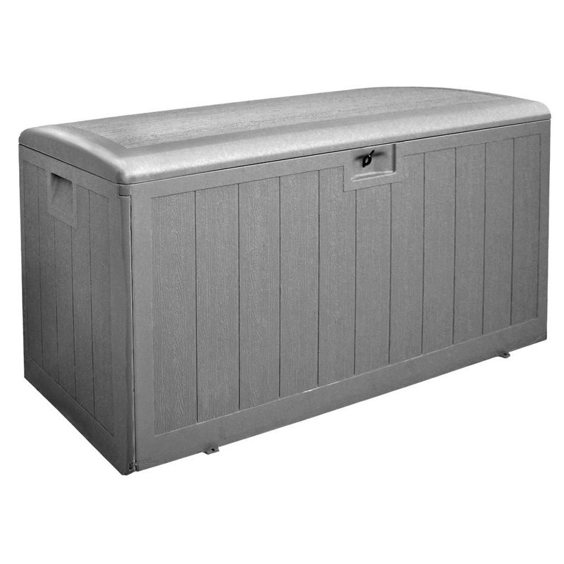 Coffre de terrasse extérieur en résine 130 gallons, Gris