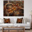Abstrait art mural sur toile, impression fractale orange foncé - Fleur fractale orange foncé-35109496-35109497