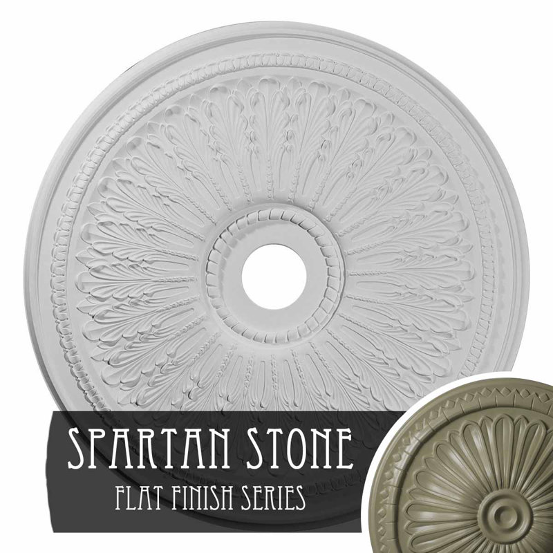 Médaillon de plafond Oakleaf de 29 1/8 po x P 3 5/8 po x P 1 po (convient aux auvents jusqu'à 6 1/4 po), Pierre Spartan