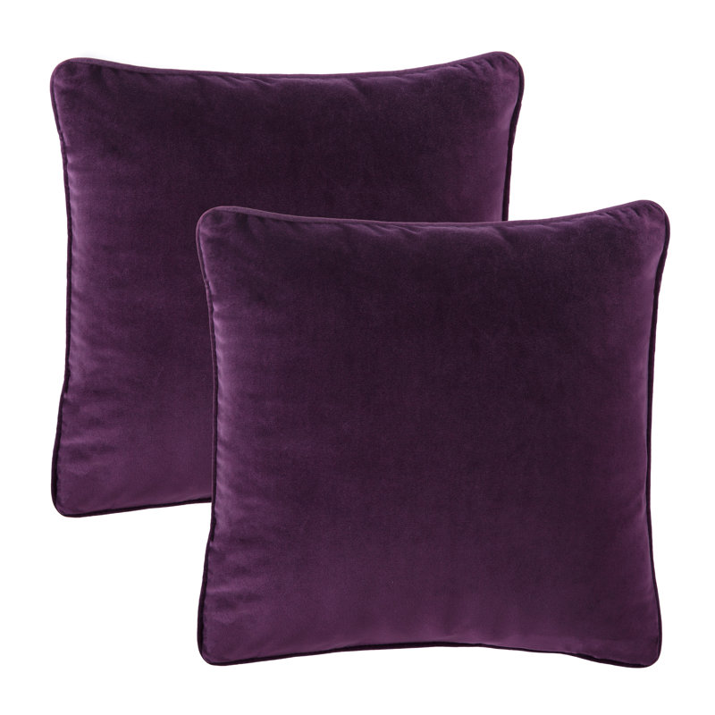 Chanasya Holland Velvet Solid Color Velvet Decorative Throw Pillow Cover, 18" x 18", Plum