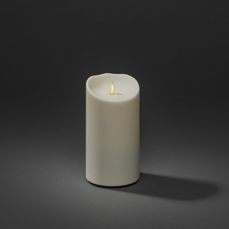 Unscented Flameless Pillar Candle, 18.4cm x 9.5cm