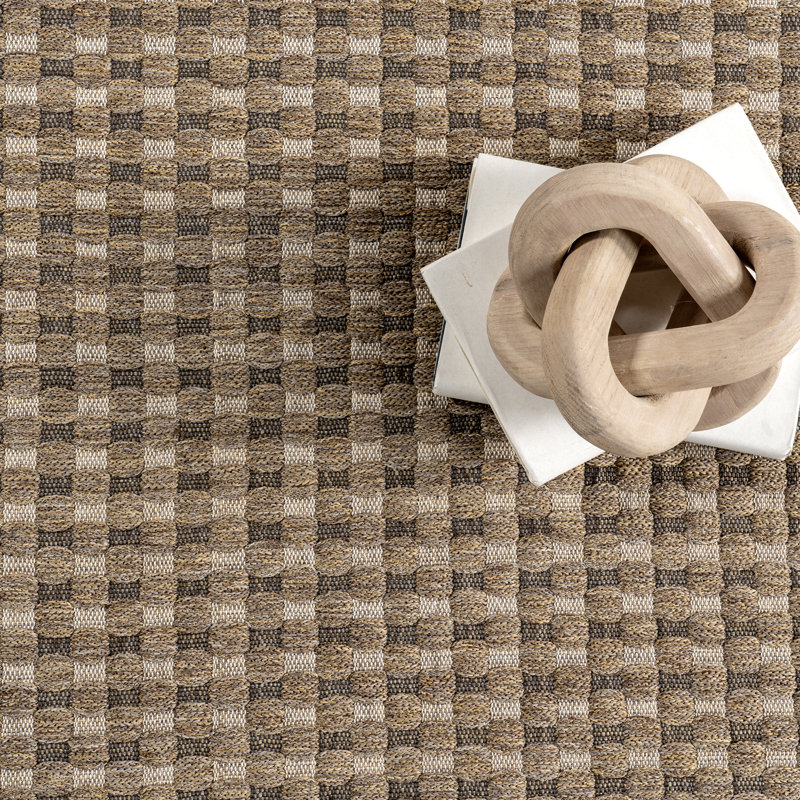 Carnagall Mini Checkered Indoor/Outdoor Area Rug, Rectangle 4' x 6'