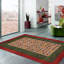 Tapis unique en laine noué à la main brun clair / rouge / vert de 5 pi 1 po x 7 pi 2 po Tribal