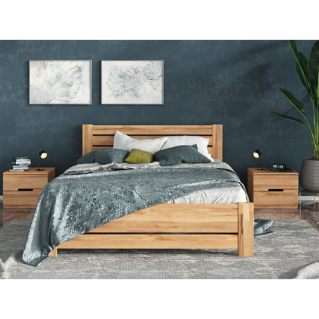 Issabelle Eco Wood Bed - Chemical Free - Natural Hand Rubbed Oil Finish Loon Peak®