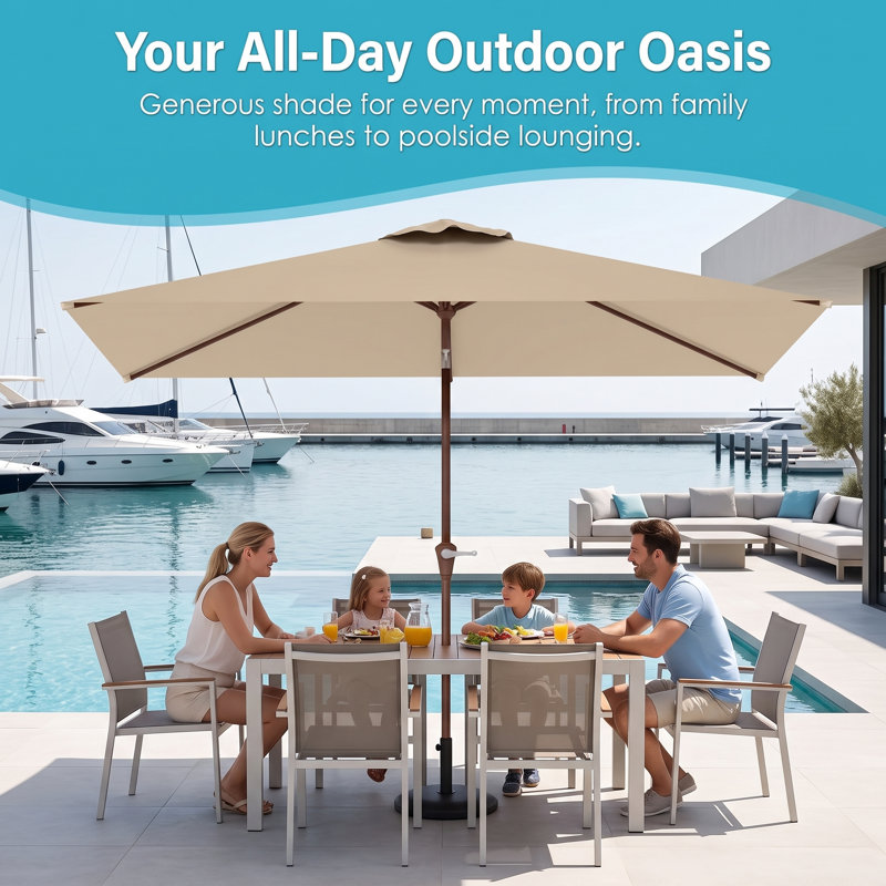 Parasol de patio 10 x 6,5 pi, Beige