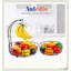Panier à fruits 3-en-1 à 2 niveaux avec support à banane, assemblage sans outil en fer pour cuisine-1453513631