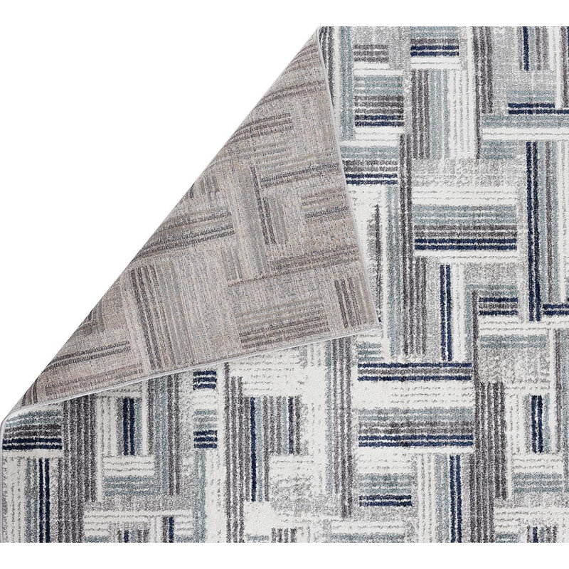 Tapis bleu / gris Bellicent, Rectangle 8 pi x 10 pi