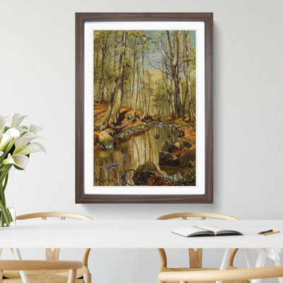 A Wooded River Landscape by Peder Mork Monsted - Picture Frame Painting