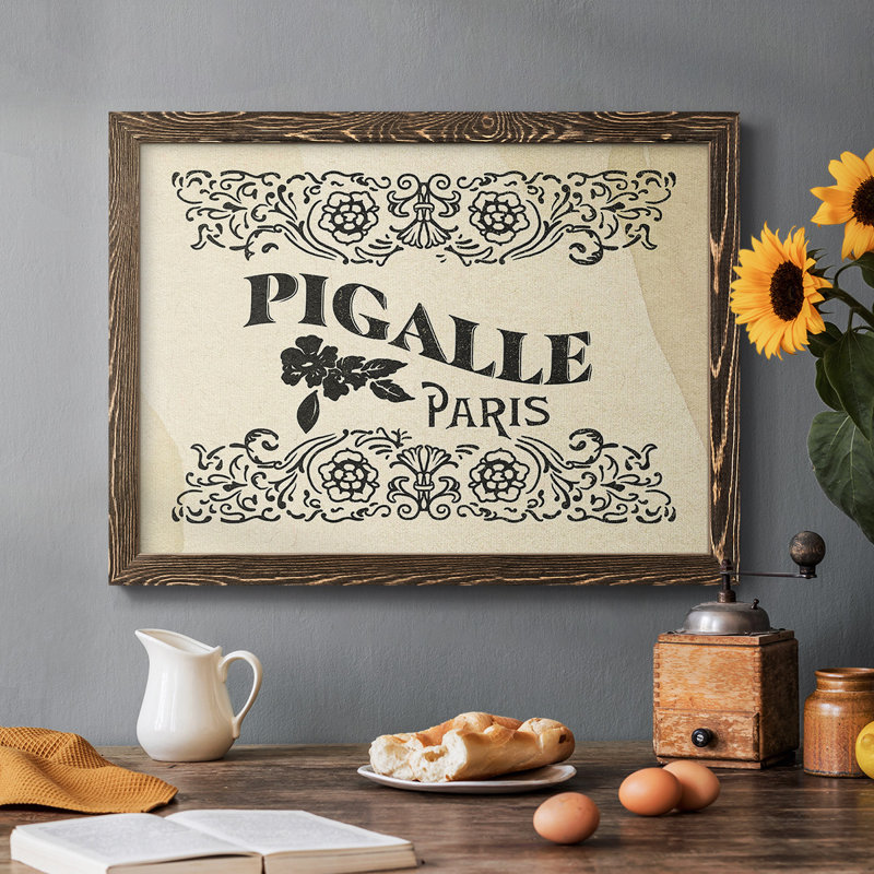 Antique French Label III, reproduction d'art sur toile, H 22 po x l 32 po, Noyer