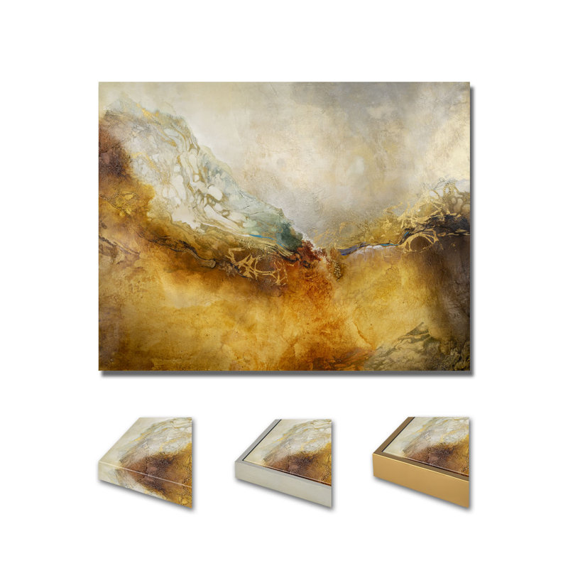 Desert Drift Painting by Jennifer Hollack Raboin, 47" H x 60" W x 2.25" D, Gold Frame Canvas