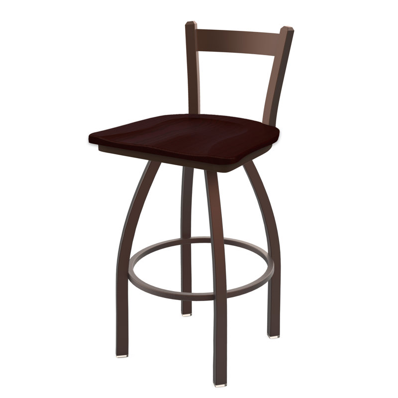 821 Catalina Low Back Swivel Counter Stool, Bronze, Wood-Dark Cherry Oak, Bar Stool ( 30" Seat Height)