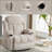 Recliner Sofa with Heated Massage, USB Port, 2 Cup Holders &amp; Side Pockets | Beige | Metal &amp; Wood Frame-412012028-412012029
