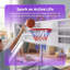 Lit mezzanine simple en métal UnaNidus avec panier de basketball, mur d'escalade et tablettes-1293949363