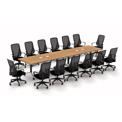 Albin 14 Person Conference Meeting Tables with 14 Chairs Complete Set