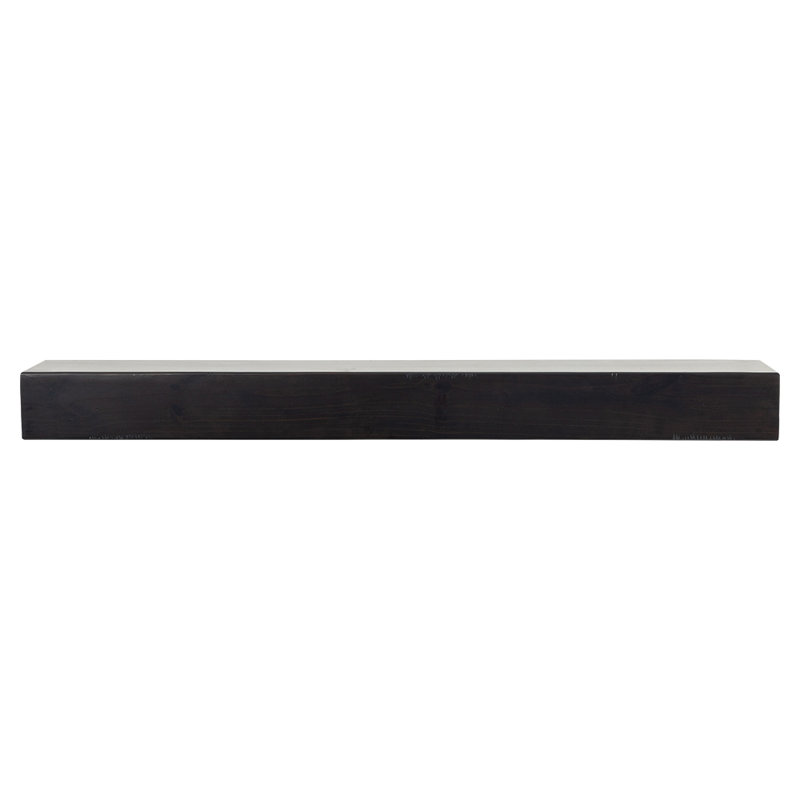 Dakota 48" Coffee Bean Stain Floating Pine Wood Fireplace Mantel Shelf with Hand-Distressing - Mounting Hardware Included