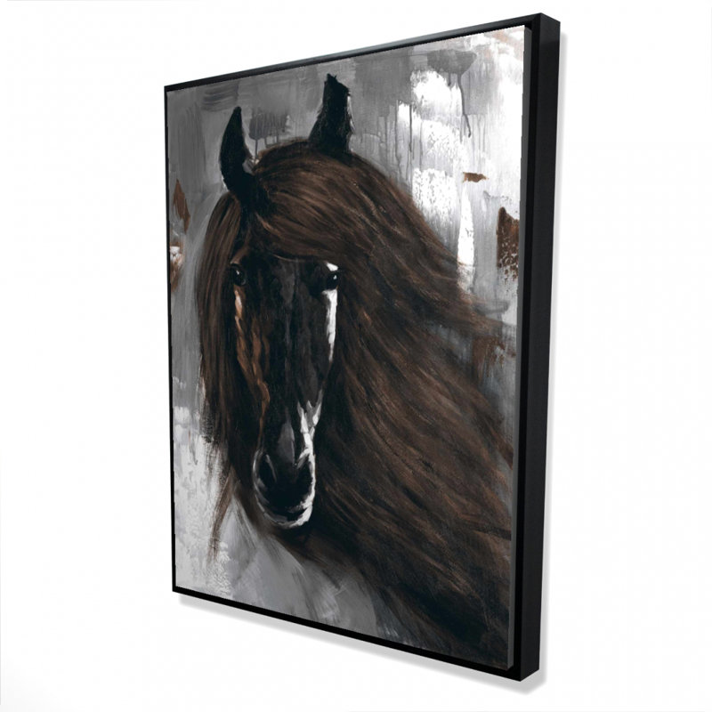 Dark Brown Horse Print On Canvas