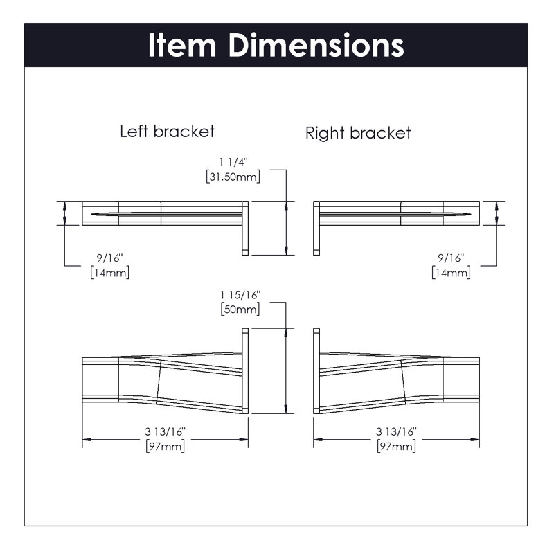 Support pour glissières de tiroir P1700-W / P1750-W Hickory - finition blanche