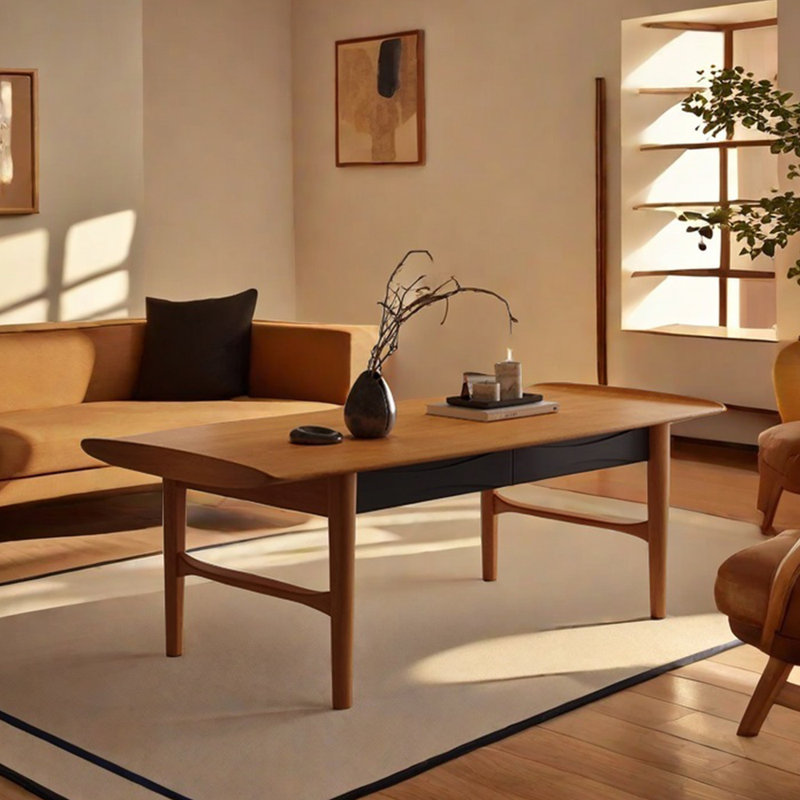 Simple design sense solid wood coffee table