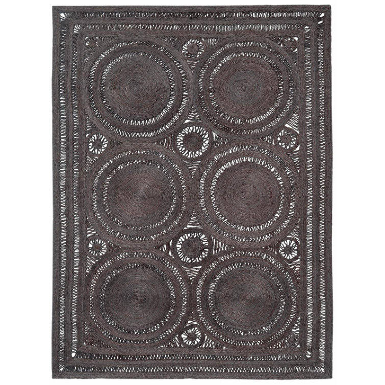 Tapis gris en jute / sisal Mehndi
