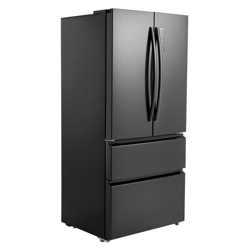French Door Refrigerator 18.9 Cu. Ft. Kitchen Fridge with LED Display