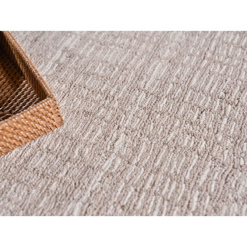 Exquisite Rugs Alpine Handmade Handloomed New Zealand Wool Light Beige/Ivory Area Rug, Rectangle 10' x 14'