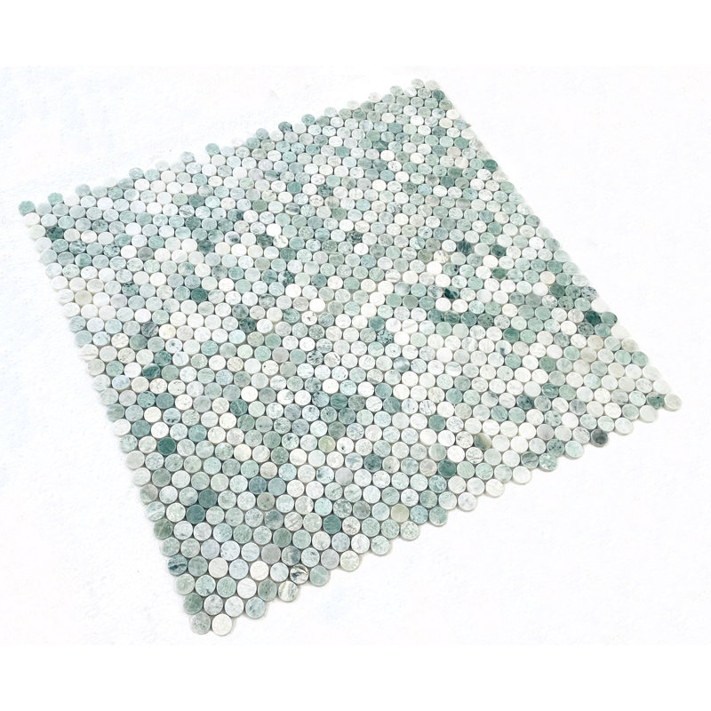 Carreau de mosaïque rond Ming Green Penny