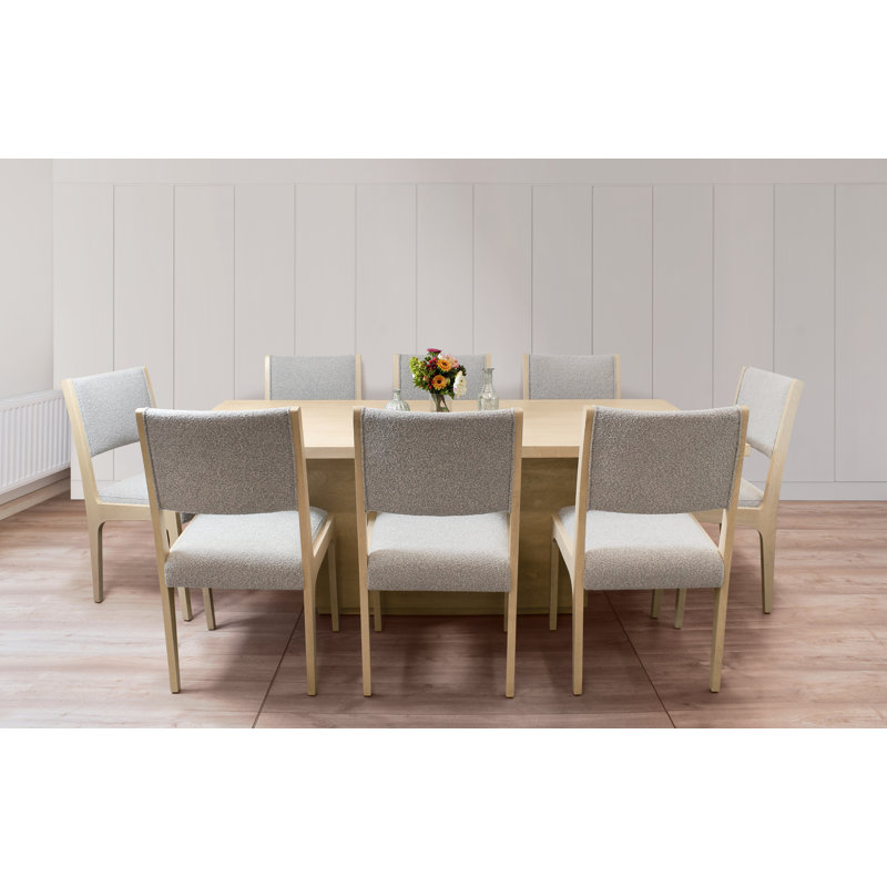 Ensemble de salle à manger pour 8 personnes en bois massif, Gris