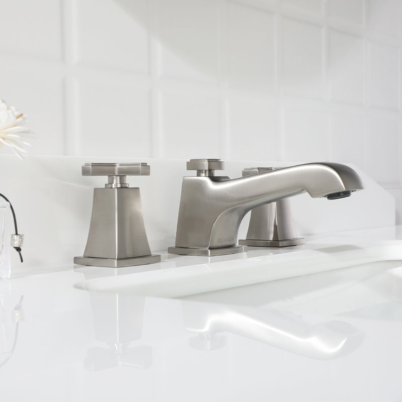 Widespread 2-handle Bathroom Faucet With Drain Assembly, Brushed Nickel