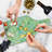 Ambesonne Nature Tempered Glass Cutting Board Leaves Forest Pattern Multicolor