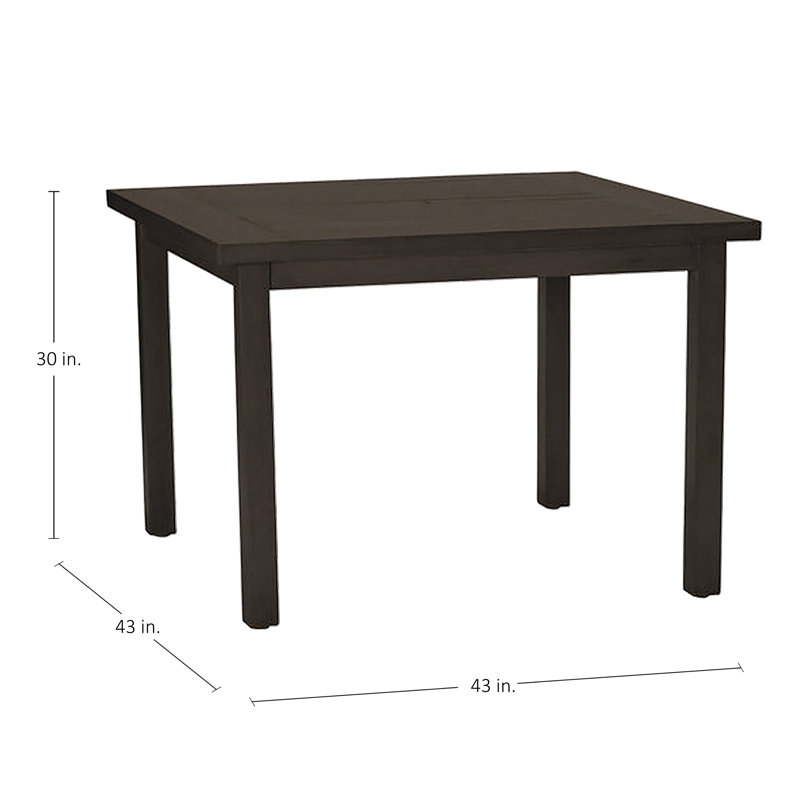 Club Aluminum Outdoor Dining Table, Mahogany