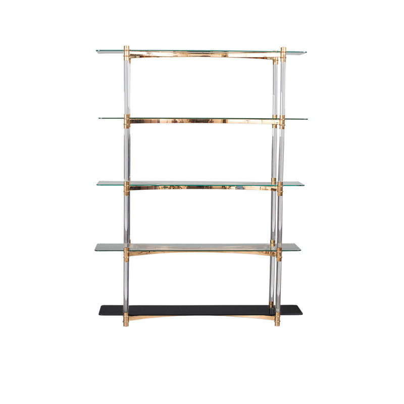 Varossi Etagere Bookcase, Rose Gold
