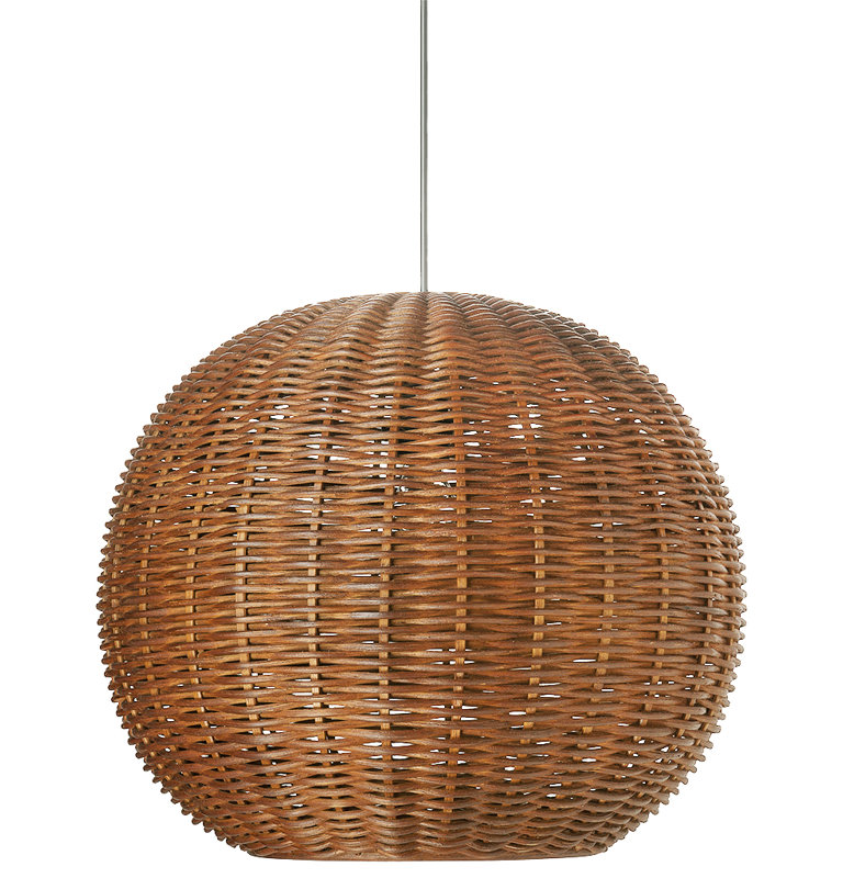Luminaire suspendu sphère 1 lumière Tierra, Brun rustique
