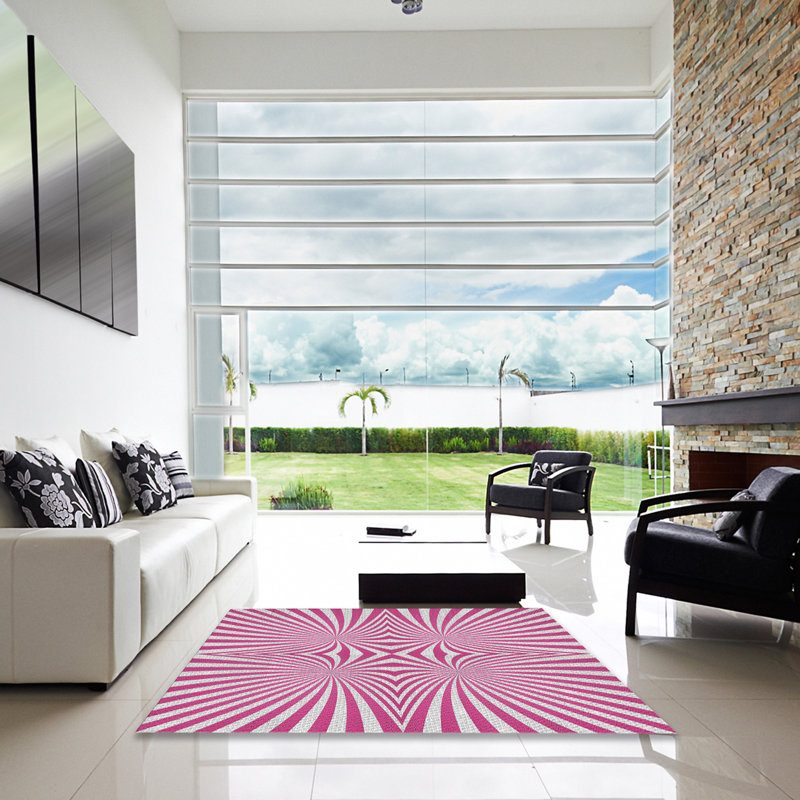 Rose/Tapis décoratif grise, Carré 4 pi