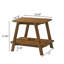 Table basse rectangulaire avec plateau en bois manufacturé et tablette