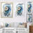 Nautilus Ocean Blue Sheels Symetry Framed On Canvas Print-784704652-784704654