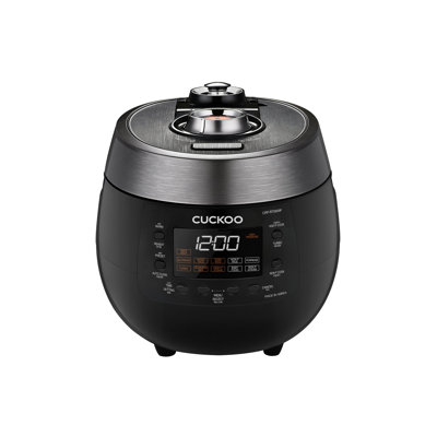 Cuiseur à riz double pression CUCKoo 6 tasses non cuit / 12 tasses cuit avec une casserole intérieure antiadhésive, cuiseur à riz polyvalent et réchaud avec 14 options de menu, guide audio, nettoyage automatique, noir (CRP-RT0609FB)
