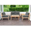 Huntington 5 Piece Teak Loveseat Seating Group with Sunbrella Cushions-1637975591