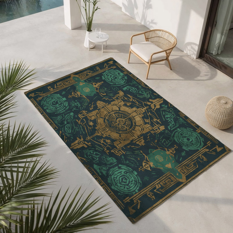 Ruins Of Valor Indoor And Outdoor Area Rug, Rectangle 1'6" x 2'6"