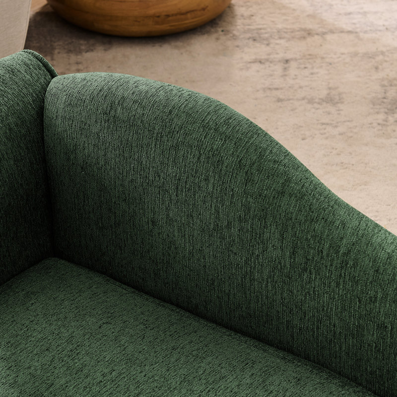 Chien moyen et grand - Vague irrégulière, accoudoir simple, coussin en lin, pieds en plastique bas, olive, tissu attrayant pour chien moderne, doux