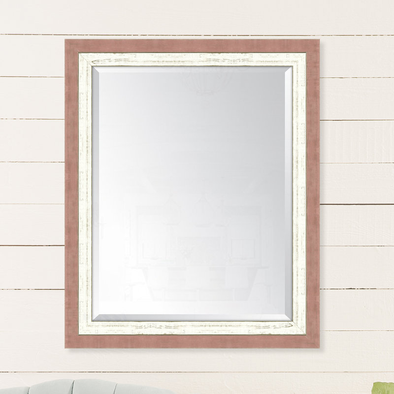 Chilhowie Wood Flat Wall Mirror, 34" H x 28" W, White