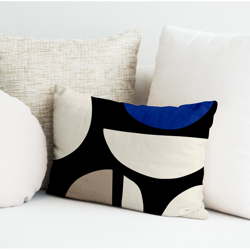 Coussin intérieur / extérieur en polyester filé Iona, Bleu marine, H 14 po x l 20 po