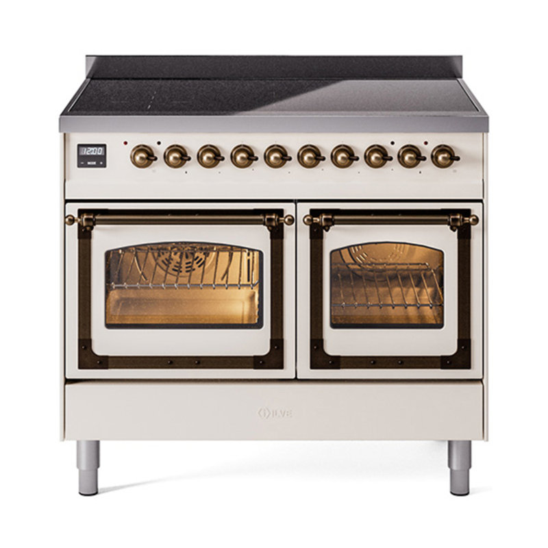 ILVE Nostalgie II Noblesse 40 po à induction, Blanc antique / bruni