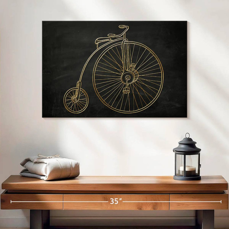 Mehar Penny Farthing Bicycle Illustration, 24" H x 36" W