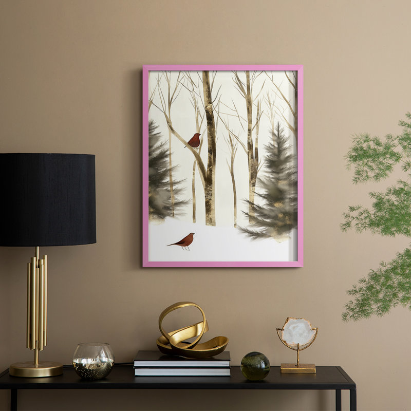 Christmas Holiday Art CCLXXXIX Framed Print - Solid Wood, H 11 po x l 9 po, Rose