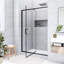 48 po X P 71 po Porte de douche à cadre pivotant H au fini noir mat