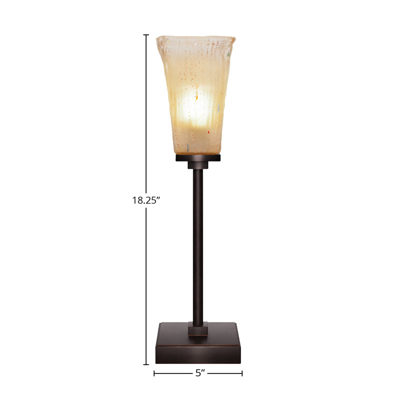 Lampe d'appoint avec verre 5 po Lannah, Granit foncé, Jaune