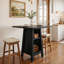 Îlot de cuisine avec rangement, table d'îlot à hauteur de comptoir carrée à 3 niveaux, petite table basse Farmhouse pour cuisine, salle à manger, salon, noir-134317343